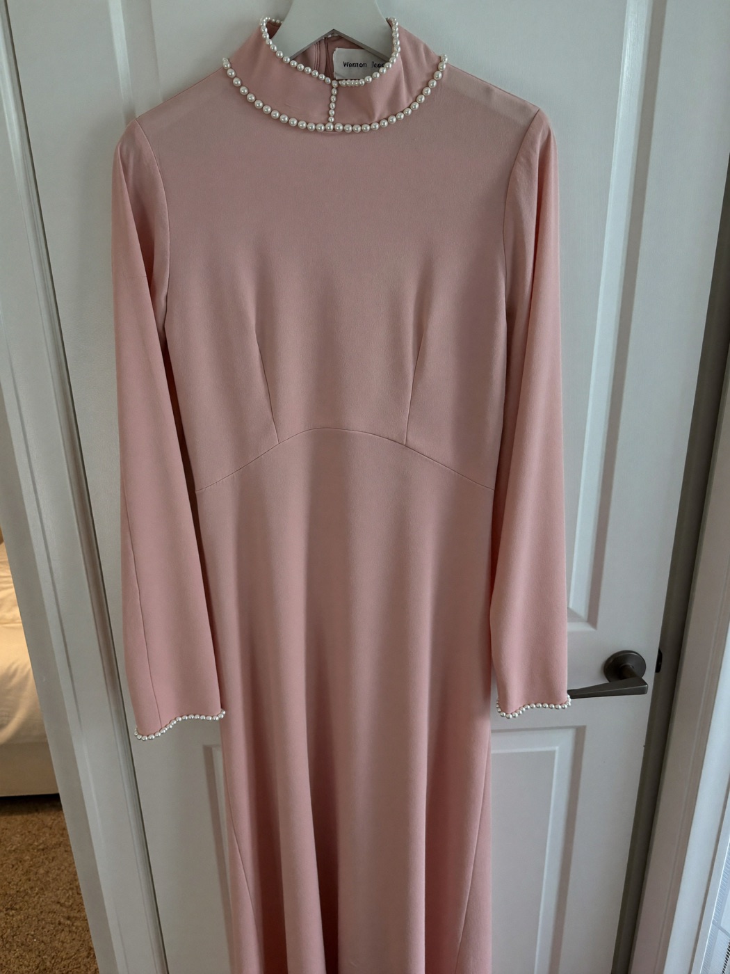 Pearl Trim Modest Maxi — Blush — seller photo