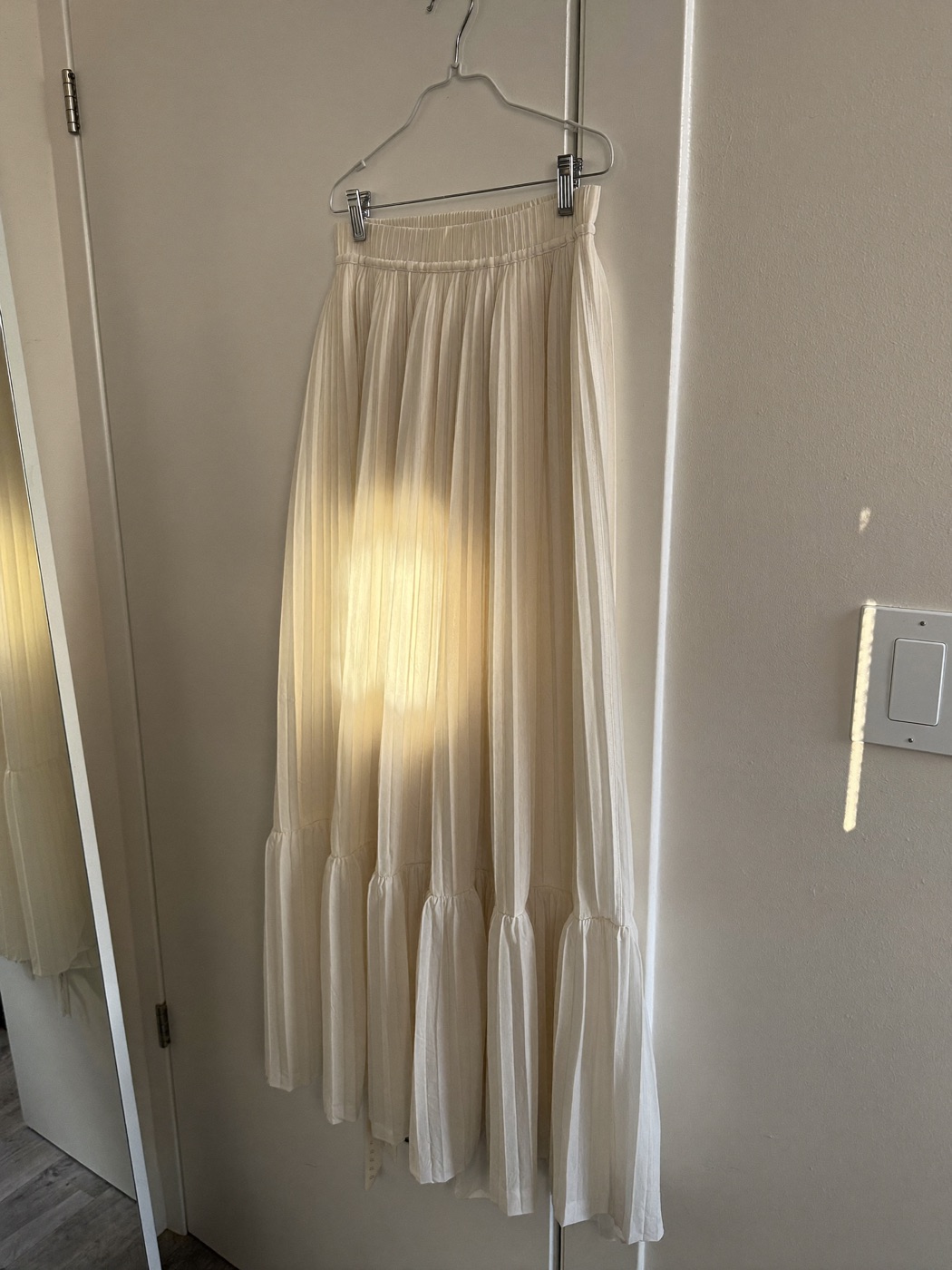 Pleated Maxi Skirt — Ivory — seller photo
